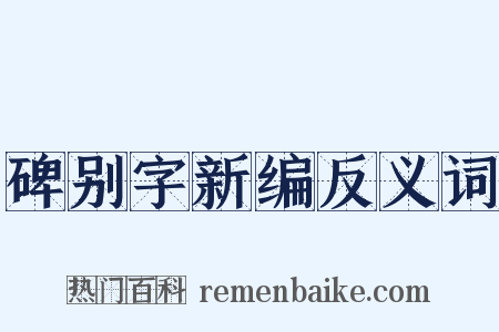 碑别字新编反义词是什么意思的图片